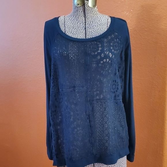 Navy Blue Xhilaration Blouse - Picture 1 of 10
